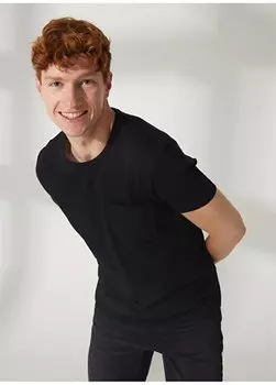 Черная мужская футболка с круглым вырезом 232 LCM 242056 TWINGO BLACK Lee Cooper, черный