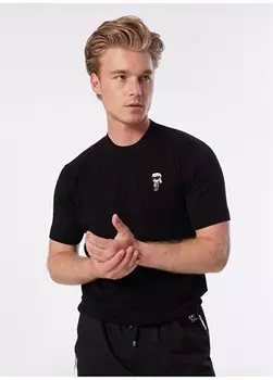 Черная мужская футболка с круглым вырезом 655007542398 Karl Lagerfeld, черный