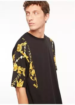 Черная мужская футболка с круглым вырезом 75GAH619JS218G89 Versace Jeans Couture, черный