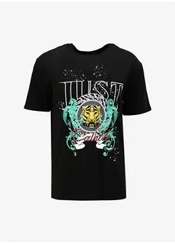 Черная мужская футболка с круглым вырезом 75OAHF02 Just Cavalli, черный