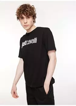 Черная мужская футболка с круглым вырезом 75OAHT00 Just Cavalli, черный