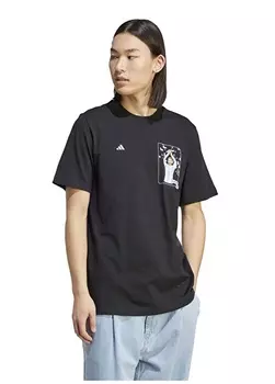 Черная мужская футболка с круглым вырезом Adidas