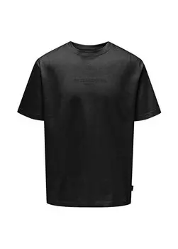 Черная мужская футболка с круглым вырезом и принтом ONSLES CLASSIQUES RLX SS TEE Only & Sons, черный