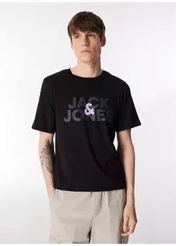 Черная мужская футболка с круглым вырезом JACULA SS TEE Jack & Jones, черный