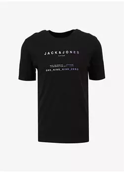 Черная мужская футболка с круглым вырезом JCORIOT TEE SS CREW NECK FST Jack & Jones, черный