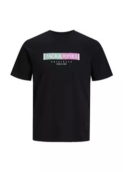 Черная мужская футболка с круглым вырезом JORLAFAYETTE BOX TEE SS CREW NECK Jack & Jones, черный