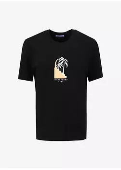 Черная мужская футболка с круглым вырезом JORMARBELLA FRONT TEE SS CREW NECK Jack & Jones, черный