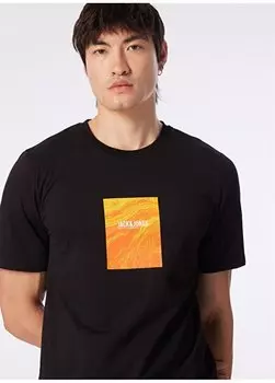 Черная мужская футболка с круглым вырезом JORPAXTON TEE SS CREW NECK EXC Jack & Jones, черный