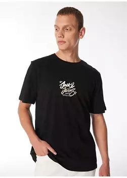 Черная мужская футболка с круглым вырезом JORSEQUOIA TEE SS CREW NECK 1 FST Jack & Jones, черный