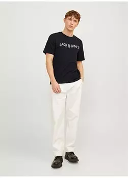Черная мужская футболка с круглым вырезом JPRBLAJACK SS TEE CREW NECK FST LN Jack & Jones, черный