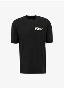 Черная мужская футболка с круглым вырезом L241220001 Футболка свободного кроя Lee, черный