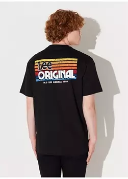 Черная мужская футболка с круглым вырезом Lee