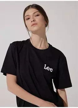 Черная мужская футболка с круглым вырезом LL04FQ001_Футболка с круглым вырезом Lee, черный