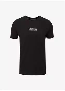 Черная мужская футболка с круглым вырезом MW0MW34387 Tommy Hilfiger, черный