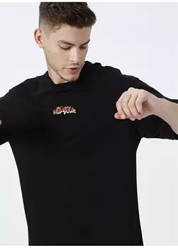 Черная мужская футболка с круглым вырезом с круглым вырезом и принтом сзади Wrangler