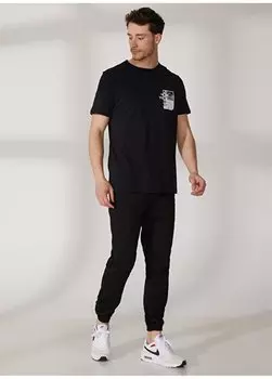 Черная мужская футболка с круглым вырезом с принтом E-POCET Aeropostale, черный