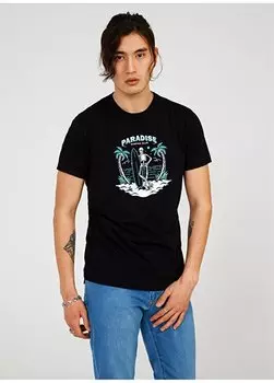 Черная мужская футболка с круглым вырезом с принтом TC 7120 The Crow, черный