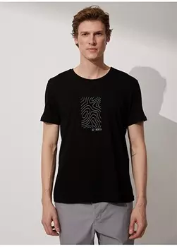 Черная мужская футболка с круглым вырезом с принтом People By Fabrika