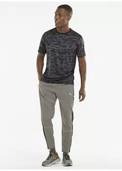 Черная мужская футболка с круглым вырезом с рисунком Puma