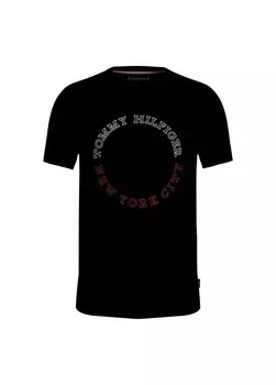 Черная мужская футболка с круглым вырезом Tommy Hilfiger