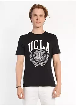 Черная мужская футболка с круглым вырезом Ucla