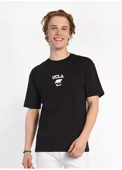Черная мужская футболка с круглым вырезом Ucla