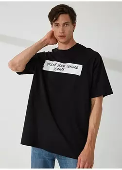 Черная мужская футболка с круглым вырезом Versace Jeans Couture