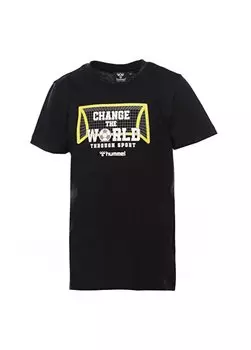 Черная мужская футболка с принтом 911852-2001-HMLRON T-SHIRT S/S Hummel, черный