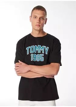 Черная мужская футболка с принтом DM0DM18559BDS Tommy Jeans, черный