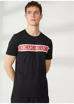 Черная мужская футболка с принтом Liverpool Never Say Never