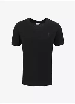 Черная мужская футболка с V-образным вырезом TS02IY024 U.S. Polo Assn., черный