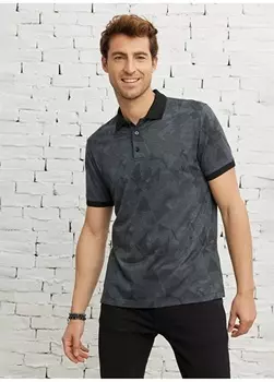 Черная мужская футболка с воротником поло Altnyldz Classic