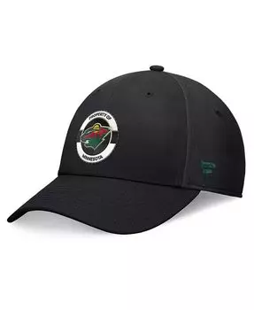 Черная мужская гибкая кепка Minnesota Wild Authentic Pro Training Camp Fanatics, черный