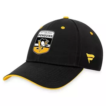 Черная мужская гибкая кепка с логотипом Fanatics Pittsburgh Penguins драфта НХЛ 2023 года