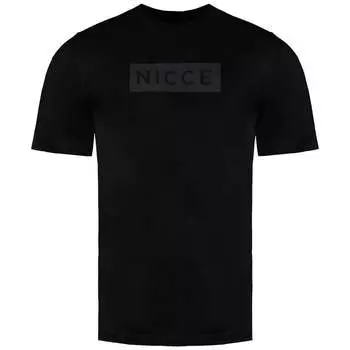 Черная мужская хлопковая футболка с короткими рукавами и круглым вырезом 0211 k002 0001 Nicce, черный