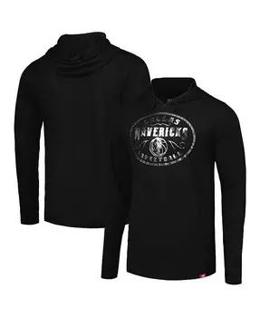 Черная мужская и женская футболка с капюшоном с длинными рукавами Dallas Mavericks Rowan Tri-Blend Sportiqe, черный