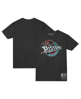 Черная мужская и женская футболка с логотипом Detroit Pistons Hardwood Classics MVP Throwback Mitchell & Ness, черный