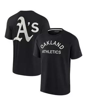 Черная мужская и женская супермягкая футболка Oakland Athletics с короткими рукавами Fanatics Signature, черный