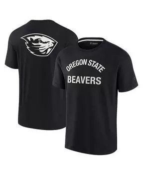Черная мужская и женская супермягкая футболка с короткими рукавами Oregon State Beavers Fanatics Signature, черный