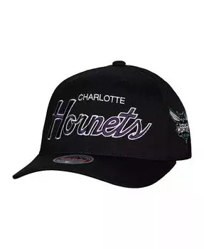 Черная мужская кепка Charlotte Hornets MVP Team Script 2.0 с эластичной спинкой Mitchell & Ness, черный