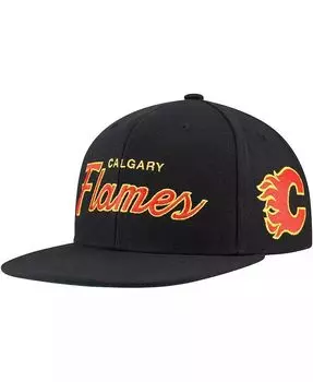 Черная мужская кепка Mitchell Ness Calgary Flames Core Team Script 2.0 Snapback Mitchell & Ness, черный