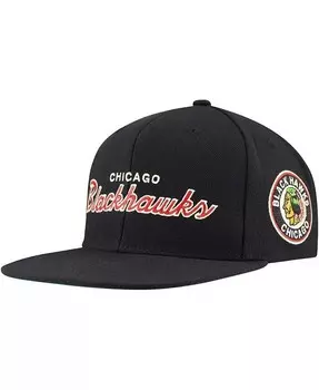 Черная мужская кепка Mitchell Ness Chicago Blackhawks Core Team Script 2.0 Snapback Mitchell & Ness, черный