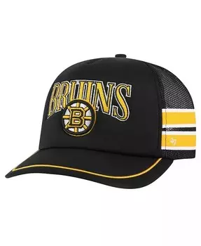 Черная мужская кепка с полосками по бокам 47 Boston Bruins Trucker Snapback '47 Brand, черный