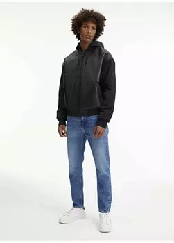 Черная мужская кожаная куртка Calvin Klein Jeans