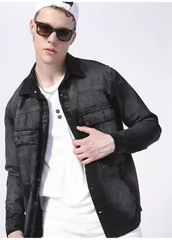 Черная мужская куртка батик оверсайз Black On Black