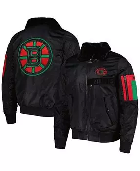 Черная мужская куртка Boston Bruins x Ty Mopkins, черная университетская куртка на молнии с полной молнией Starter, черный