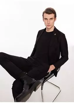 Черная мужская куртка приталенного кроя G1J1_IYQR Tombolini, черный