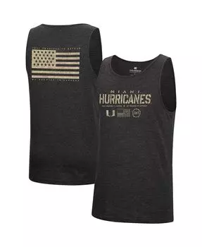 Черная мужская майка с меланжевым принтом miami hurricanes в стиле милитари appreciation oht transport tank top Colosseum, мульти