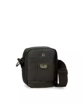 Черная мужская маленькая сумка через плечо с держателем для мобильного телефона Leighton Pepe Jeans, черный