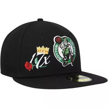 Черная мужская облегающая шляпа New Era Boston Celtics Crown Champs 59FIFTY
